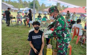 Serbuan Vaksinasi Korem 131/Santiago Hadir di Desa Winuri, Danrem Ingatkan Pentingnya Prokes