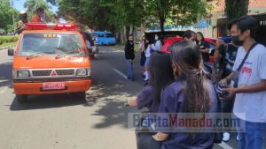 Ratusan Siswa Sekolah di Bitung Dapat Masker Gratis dari BNPB