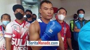 PON Papua: Kenakan Kostum Biru, Petinju Sulut Toar Sompotan Dikalahkan Atlet Jabar