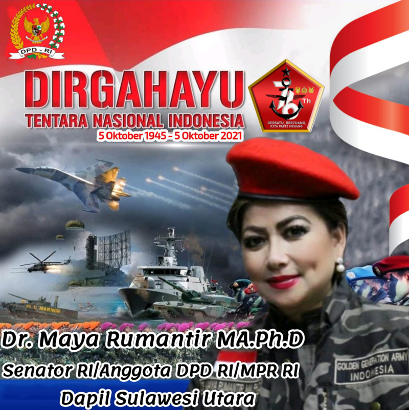 HUT ke-76 TNI, Ini Harapan Senator Maya Rumantir