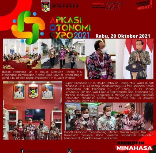 Dibuka Presiden Jokowi, Royke Roring-Robby Dondokambey Hadiri Pembukaan Apkasi Expo 2021 di Jakarta