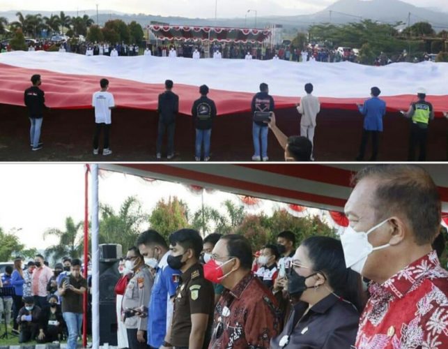 Rifky Roring Hadiri Pembentangan Bendera Merah Putih Terbesar Inisiasi KANA