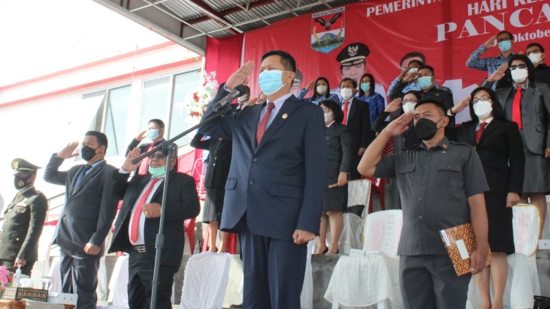 Peserta Upacara Kabupaten Mitra Ikrarkan Tekad Pertahankan Pancasila dan NKRI