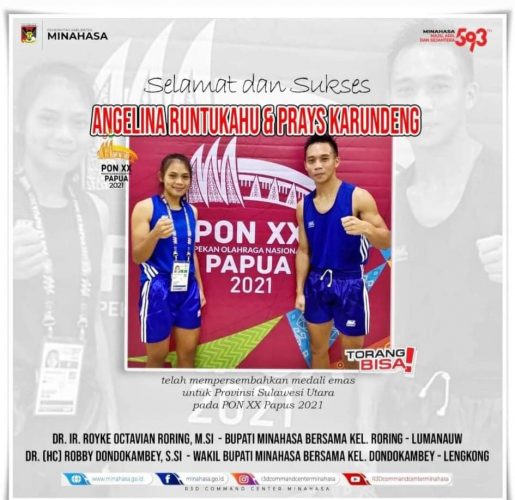 Royke Roring Bangga 2 Atlit Muaythai Asal Minahasa Raih Emas PON XX di Papua