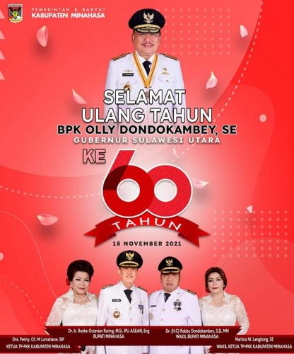 Syukur HUT ke-60, Olly Dondokambey Bangga Rio dan Rey Jadi Pelayan Tuhan