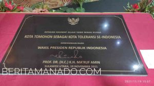 Wapres Ma’ruf Amin Canangkan Tomohon Sebagai Kota Toleransi se-Indonesia