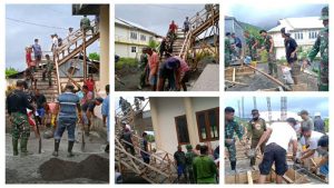 Kerahkan Pasukan, Kodim 1301/Sangihe Laksanakan Karya Bakti Pengecoran Gereja GMIST Eden Akembuala