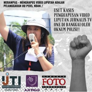 IJTI Sayangkan Anggota Polisi Lakukan Kekerasan Pada Jurnalis TV di Sulteng