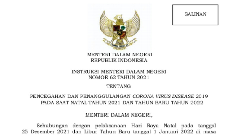 Mendagri Tito Karnavian Keluarkan Instruksi Ini Saat Natal dan Tahun Baru