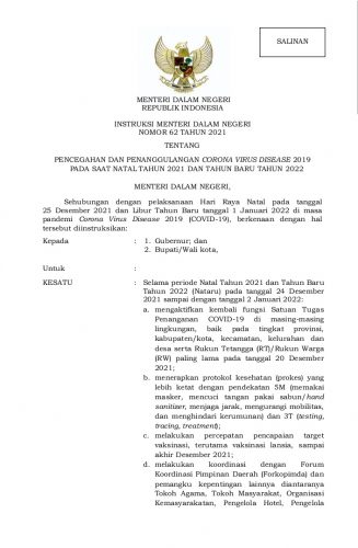 Mendagri Tito Karnavian Keluarkan Instruksi Ini Saat Natal dan Tahun Baru