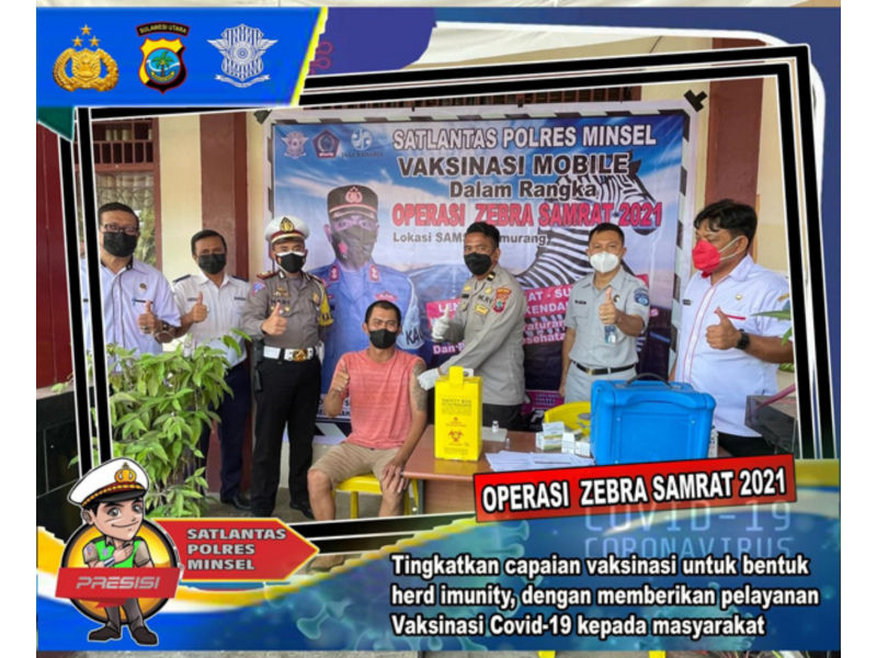 Operasi Zebra Samrat di Polres Minsel Diwarnai Dengan Pelaksanaan Vaksinasi Mobile