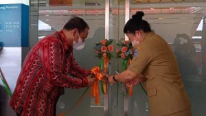 Bupati Sitaro Evangelian Sasingen Hadiri Peresmian Kantor Baru KCP BNI Siau