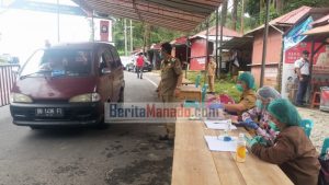 Jelang Natal Tahun Baru, Penyekatan Pintu Masuk Gunung Potong Minahasa Tenggara Diterapkan