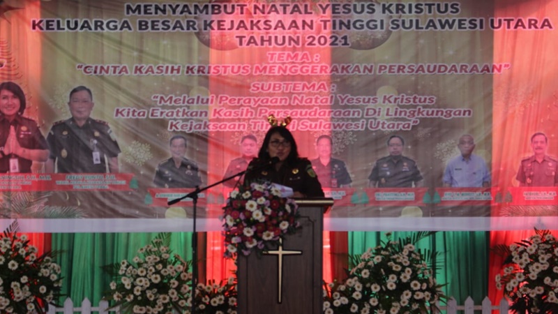 Perayaan Natal Kejati Sulut, Dita Prawitaningsih Sampaikan Pesan Persaudaraan