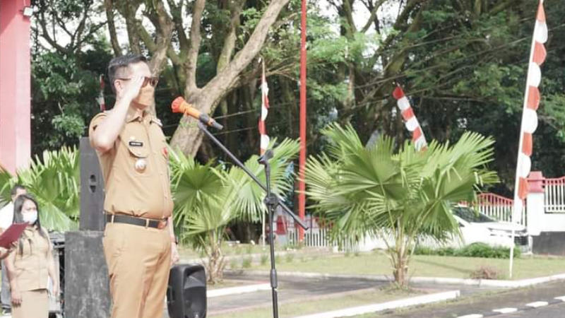 2022, ASN dan THL Pemkab Minut Wajib Masuk 100%, Bupati Joune Ganda Pimpin Apel Perdana