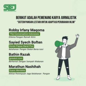 SIEJ Umumkan 4 Jurnalis Pemenang Lomba Karya Jurnalistik: Sistem Pangan Lestari Untuk Adaptasi Perubahan Iklim