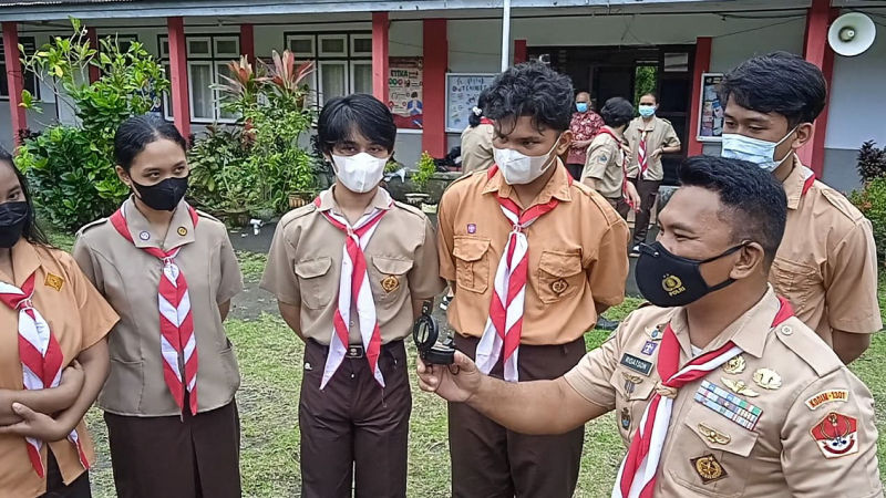 Siswa SMAN 1 Tahuna Ikuti Pembinaan Pramuka Saka Wira Kartika