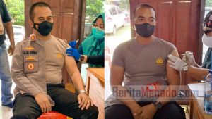 Vaksin Booster Masuk Polres Bitung, Kapolres dan Wakapolres Ikut Disuntik