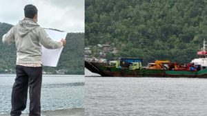 Diduga Tak Berizin, Warga Sangihe Kembali Usir Kapal Pengangkut Alat Berat PT TMS