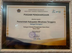 Kinerja Pengelolaan Dana Desa Kabupaten Minahasa Tenggara Terbaik di Sulut