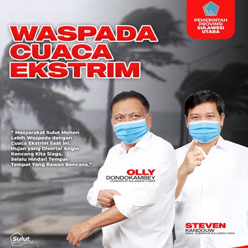 Olly Dondokambey Imbau Waspadai Cuaca Ekstrem, 22 Februari Sulut Didominasi Hujan