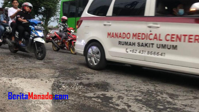 Kota Manado Koleksi Banyak Jalan Rusak, Rawan Sebabkan Kecelakaan