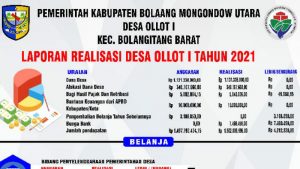 Bukti Transparansi Keuangan Desa, Pemdes Ollot Satu Rampungkan Laporan Realisasi APBdes TA 2021