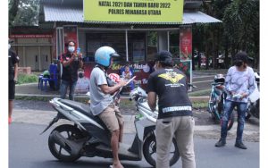 HSC Minahasa Utara Rayakan Ulang Tahun dengan Berbagi Masker di Zero Point