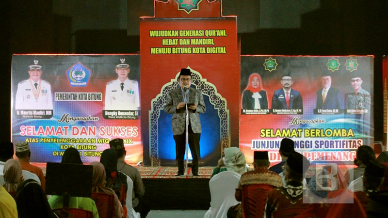 Maurits Mantiri Bicara Al Quran di Pembukaan MTQ Tingkat Kota Bitung ke-29