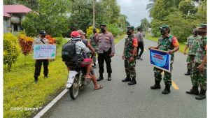 Koramil dan Polsek Essang Sinergi Gelar Operasi PPKM, Ajak Masyarakat Taat Prokes