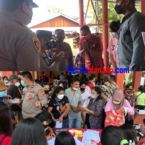 Kapolda Sulut Bagi-bagi Dispenser Sampai Minyak Goreng untuk Warga Peserta Vaksinasi di Paal 2