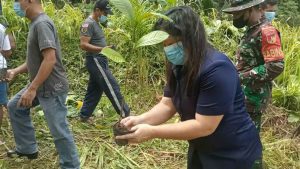 Penanaman Sejuta Pohon Kodim 1301/Sangihe Berlanjut, Bantaran Sungai Karatung Jadi Sasaran