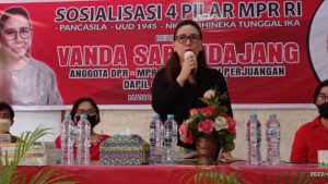Libatkan Pemerintah dan Struktur Partai, VaSung Sosialisasi 4 Pilar Kebangsaan di SMP Tabita Wenang