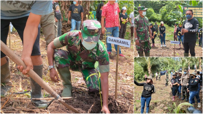 Peduli Lingkungan, Koramil Ratahan Pimpin Penanaman Pohon di Bantaran Sungai Rapola