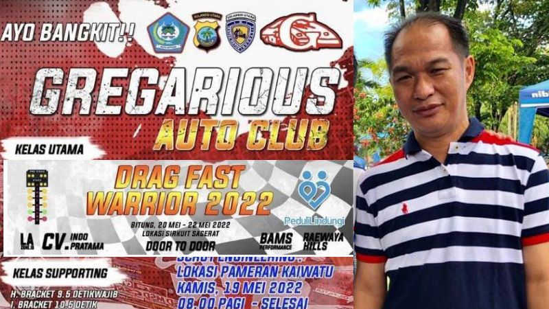 Ratusan Pembalap Adu Kecepatan di Gregarious Drag Race Bitung 2022