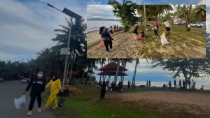 Ambil Bagian di HUT ke-15 Kabupaten Bolmut, CPNS Dinkes Bersih-bersih Pantai Batu Pinagut