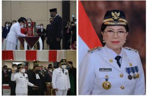 Resmi Pj Bupati Sangihe, Rinny Tamuntuan Perempuan Pertama Pimpin Tanah Tampungang Lawo