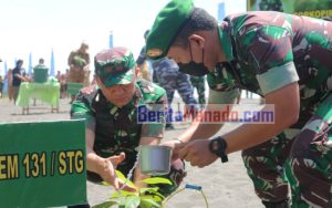 Kunker ke Wilayah Kodim 1301/Sangihe, Danrem 131/Santiago Laksanakan Aksi Penghijauan