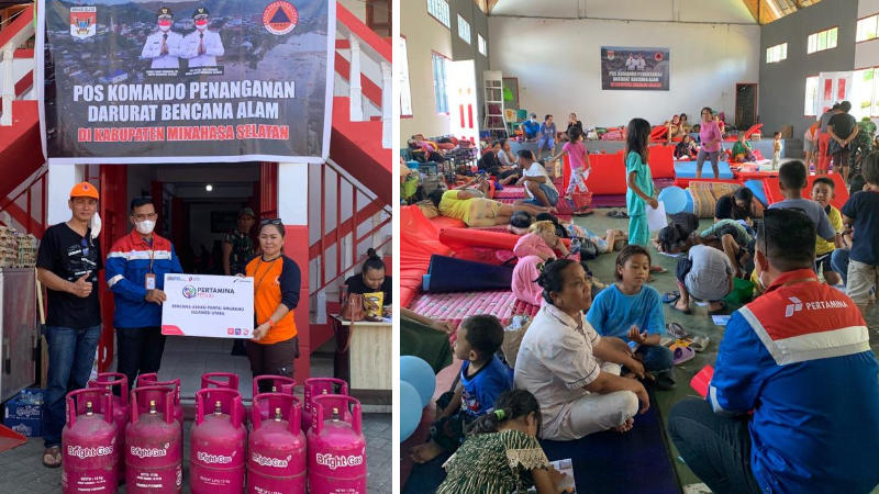 Pertamina Integrated Terminal Bitung Salurkan 10 Tabung Bright Gas ke Posko Darurat Bencana di Minsel