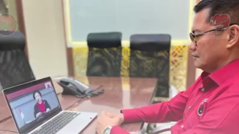 Bupati Minut Joune Ganda Ikut Rakernas PDI Perjuangan Secara Virtual