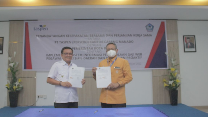 Digitalisasi Jadi Alasan Pemkot Bitung Teken MoU dengan Taspen