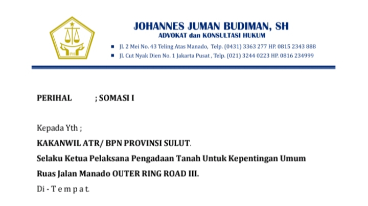 Ganti Rugi Lahan Outer Ring Road III, Kakanwil ATR/BPN dan Perkimtan Sulut Disomasi