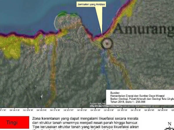 Ternyata Lokasi Tanah Amblas di Amurang Adalah Zona Likuefaksi