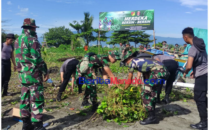 Kolonel Daniel Lalawi Buka Karya Bakti, Pantai Karangria Jadi Sasaran