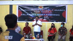 Buka Turnamen Futsal F- Mabes Cup 2022, Maurits Mantiri Wajibkan Peserta Sudah Divaksin COVID-19