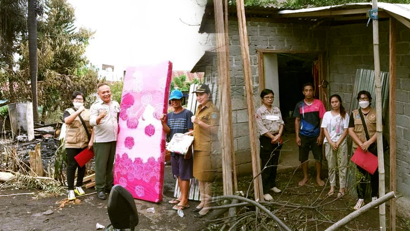 Pasca Bencana, BPBD Bitung Sambangi Dua Keluarga Ini  