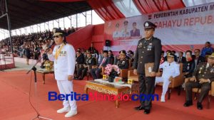 Bupati Minahasa Tenggara James Sumendap Pimpin Upacara Peringatan HUT ke-77 RI