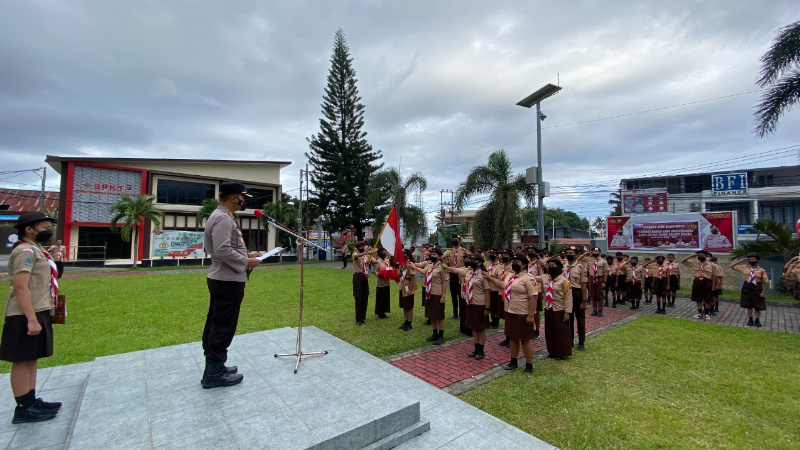 Kapolres Bicara Dampak Pandemi di Hadapan Pengurus Saka Bhayangkara Karel Satsuittubun Bitung