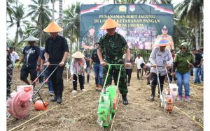 Tanam Perdana Bibit Jagung di Lokasi Hanpangan, Danrem 131/Santiago Sebut Harus ada Hasilnya