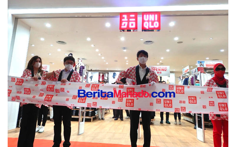 Arai Takashi dan Andrei Angouw Gunting Pita, UNIQLO Pertama di Manado Resmi Dibuka